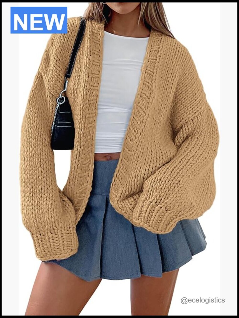 Oversized Cardigan Sweater Open Front Chunky Knit Long Sleeve Fall Winter